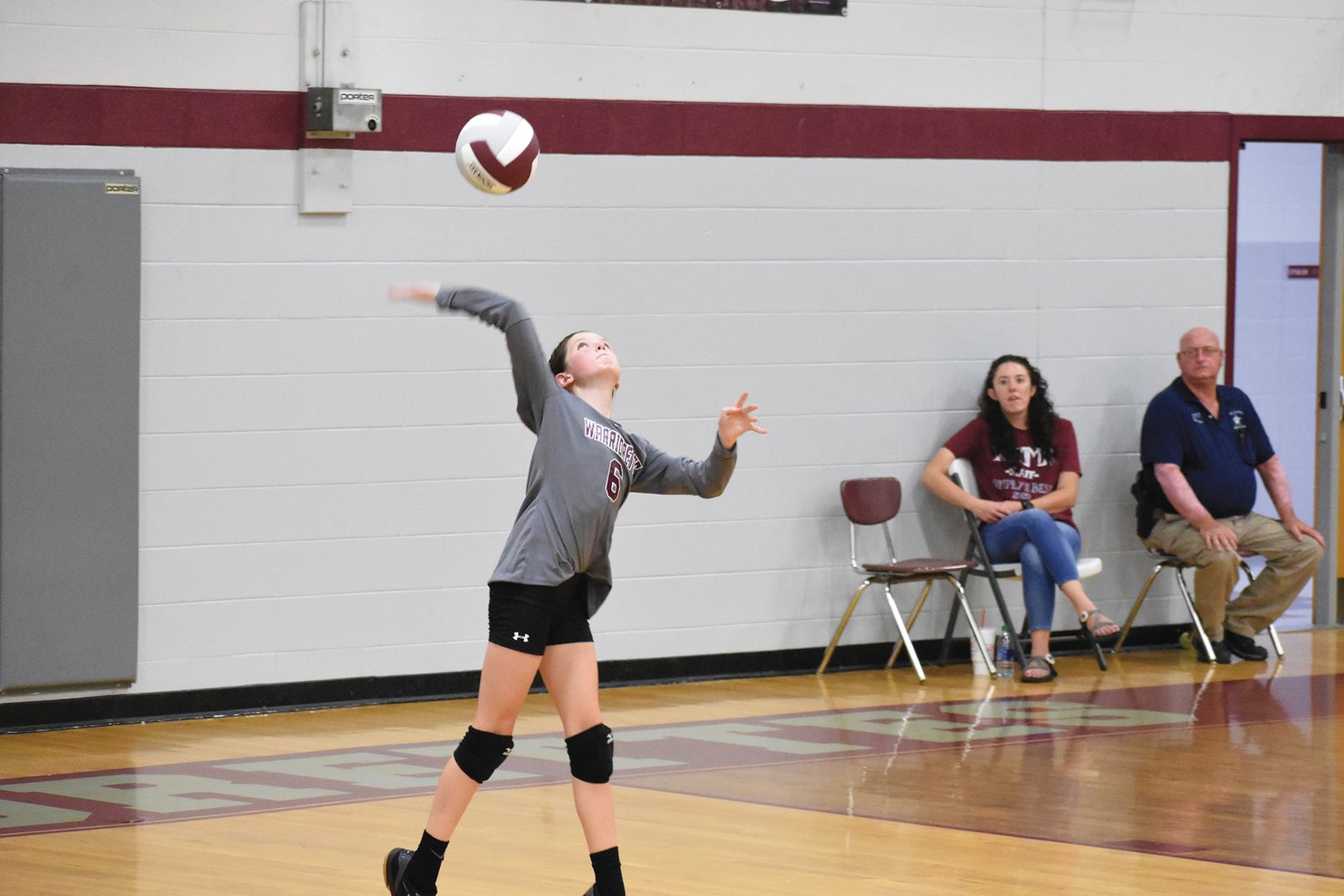 Abby Heady serves for an ace in recent volleyball action vs. Upperman.